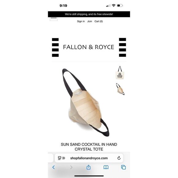 Fallon & Royce SUN SAND COCKTAIL IN HAND CRYSTAL TOTE shopper weekender bag - Picture 2 of 8